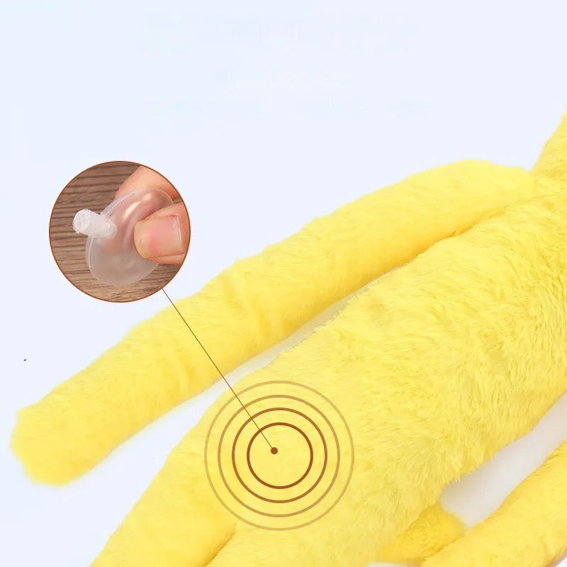 Pink and yellow plush sounding dog toys for large dogs like Golden Retrievers with rattle and crinkle paper