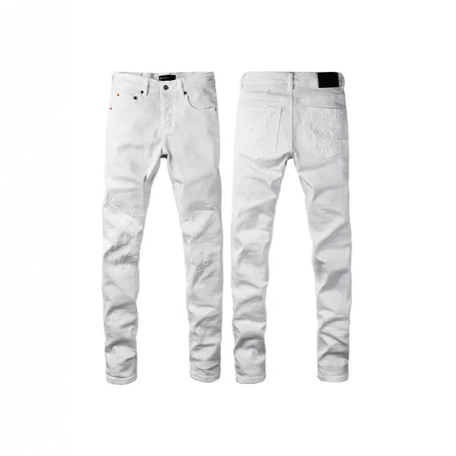Black men's retro slim fit stretch jeans with button fly, straight leg pencil cut, cotton fabric, size 28-40