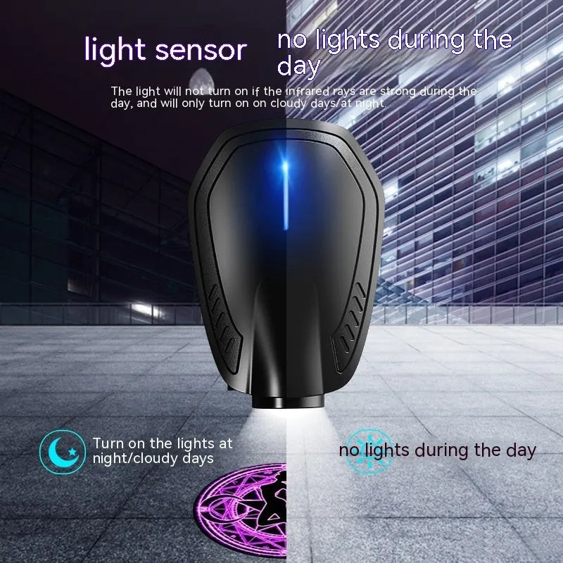 F2 laser courtesy lamp in bright black with ABS electronic components for universal car fit