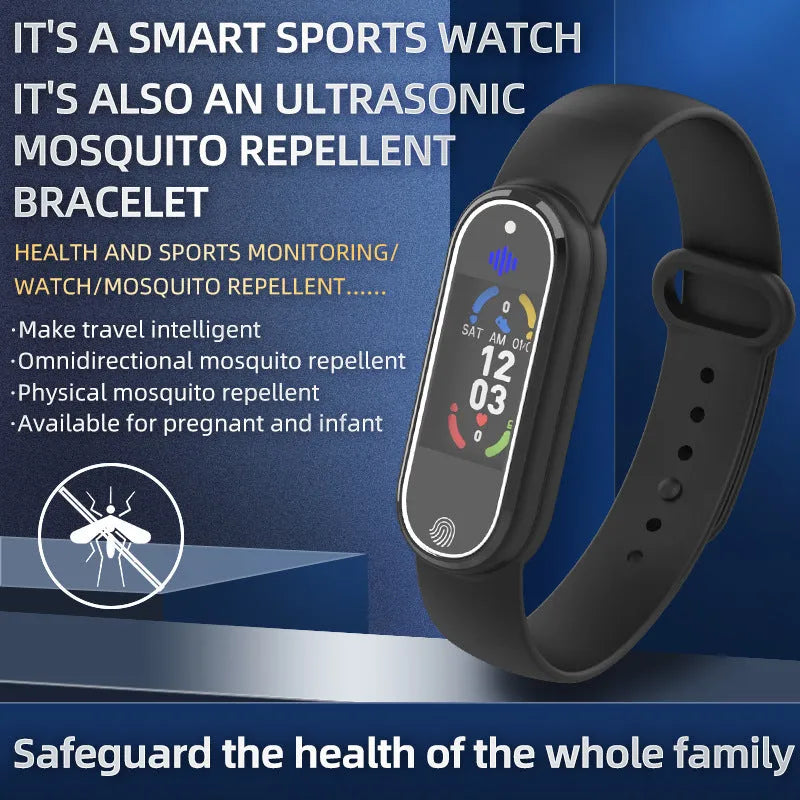 New mosquito repellent bracelet ultrasonic wristband repeller for kids and adults with USB charging black