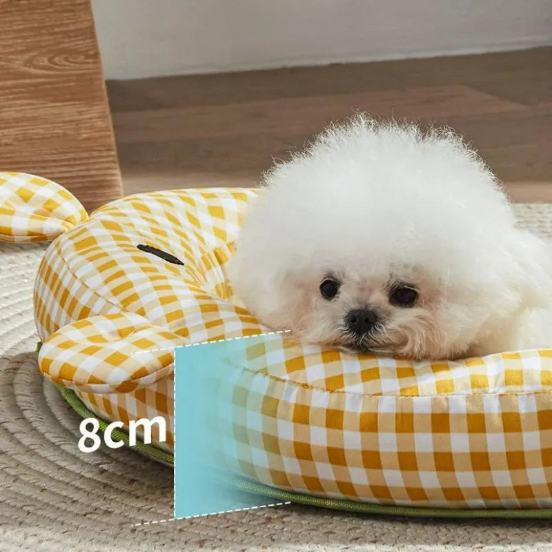 Green or yellow four-season pet cooling mat for small and medium dogs and cats in S M L XL sizes