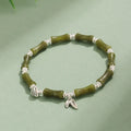 Green aventurine and strawberry quartz natural stone bracelet with electroplated accents, women's sweet style