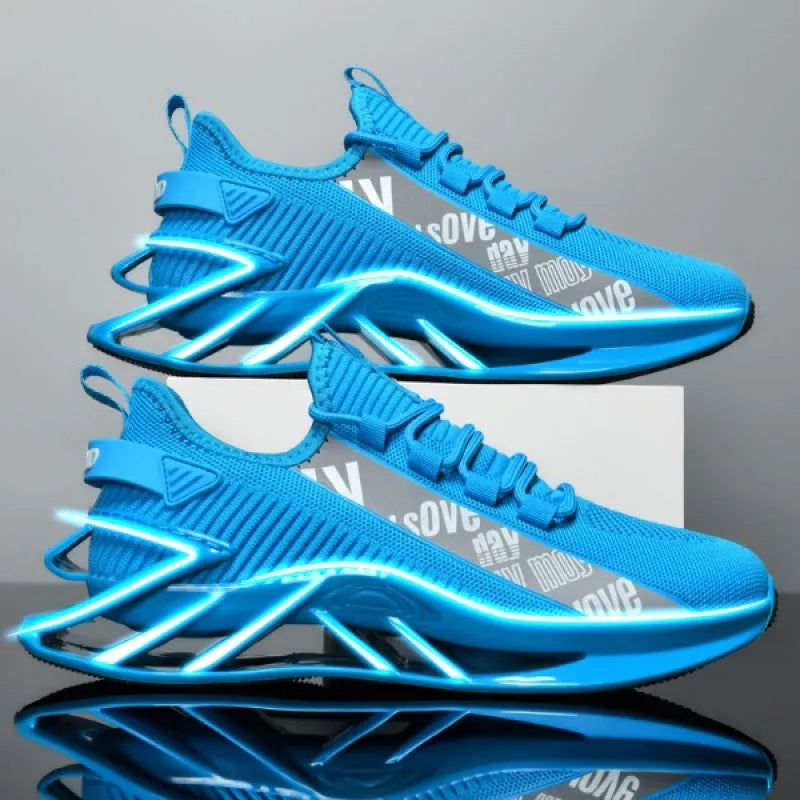 Men's breathable fly woven mesh casual exercise shoes in solid colour with lace-up closure and embroidery detail