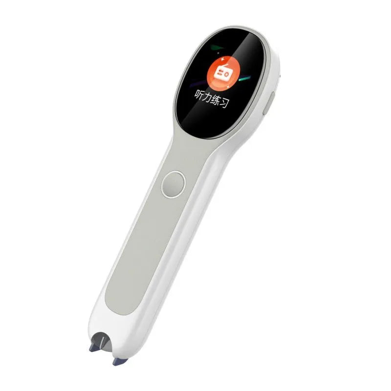 White Universal Reading Pen Basic Edition for English learning and translation, with USB cable.