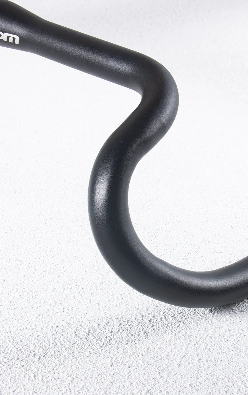 Black aluminum alloy road bike bent handlebar 31.8mm clamp 420mm width
