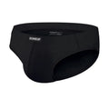 Men's solid colour low waist briefs in white, seamless and breathable design.