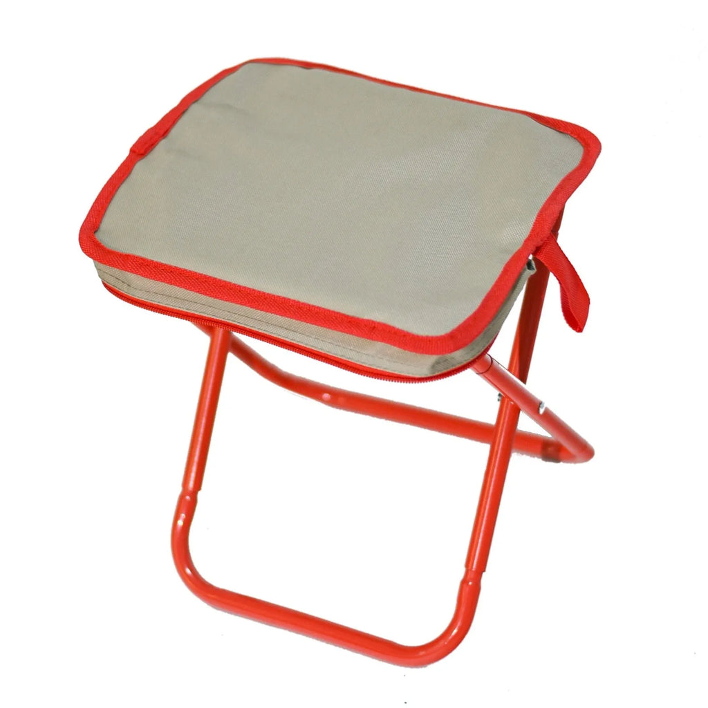 Oxford cloth foldable camp stool in pencil box design showing black colour option