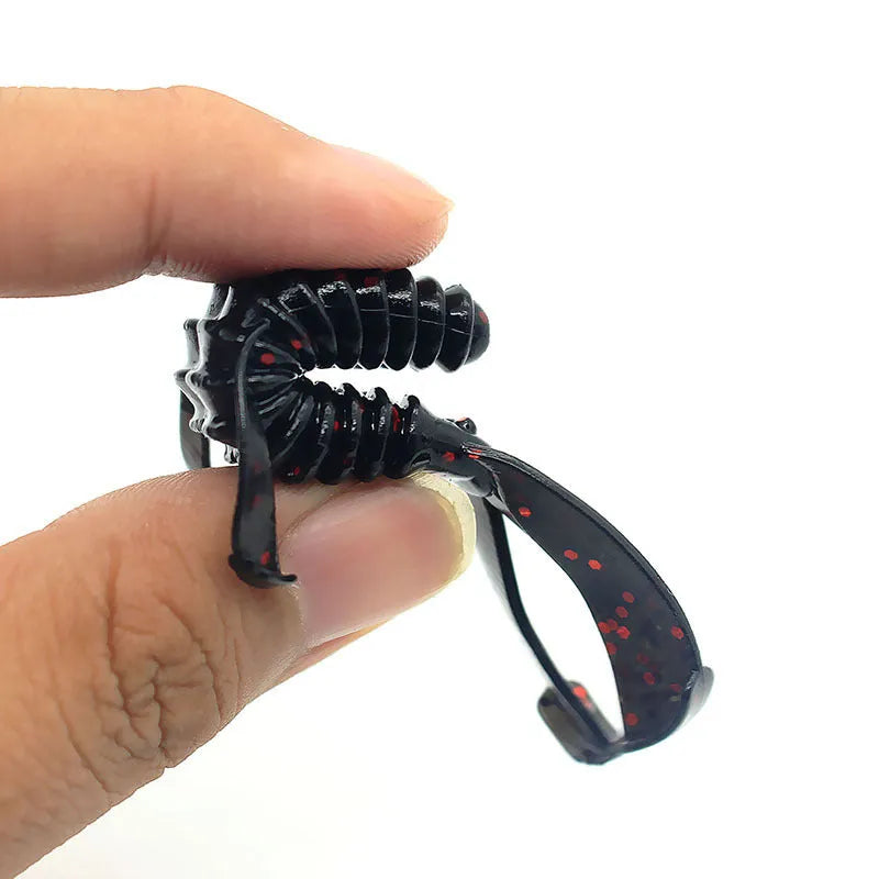 PVC soft bait fishing lure showing colour variations and two size formats: 8cm and 12cm lengths