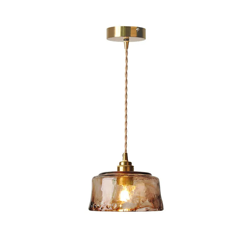 Nordic retro brass glass chandelier pendant light with 4W LED bulb for restaurant bar