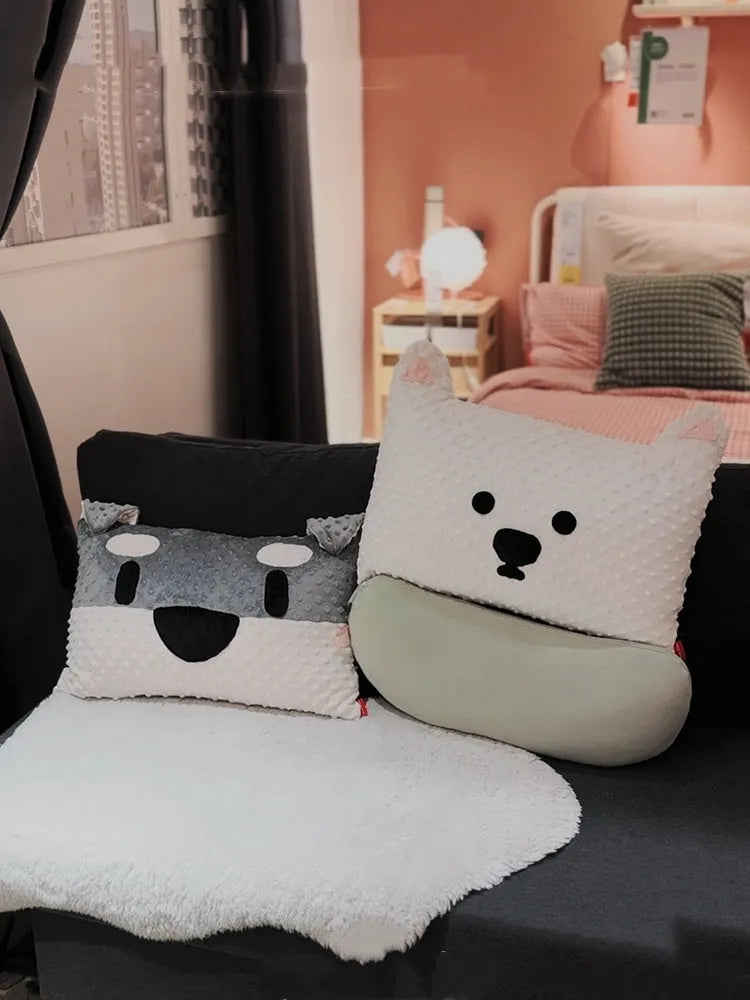 West Highland terrier puppy-shaped sofa cushion 50x35x18cm grey or white