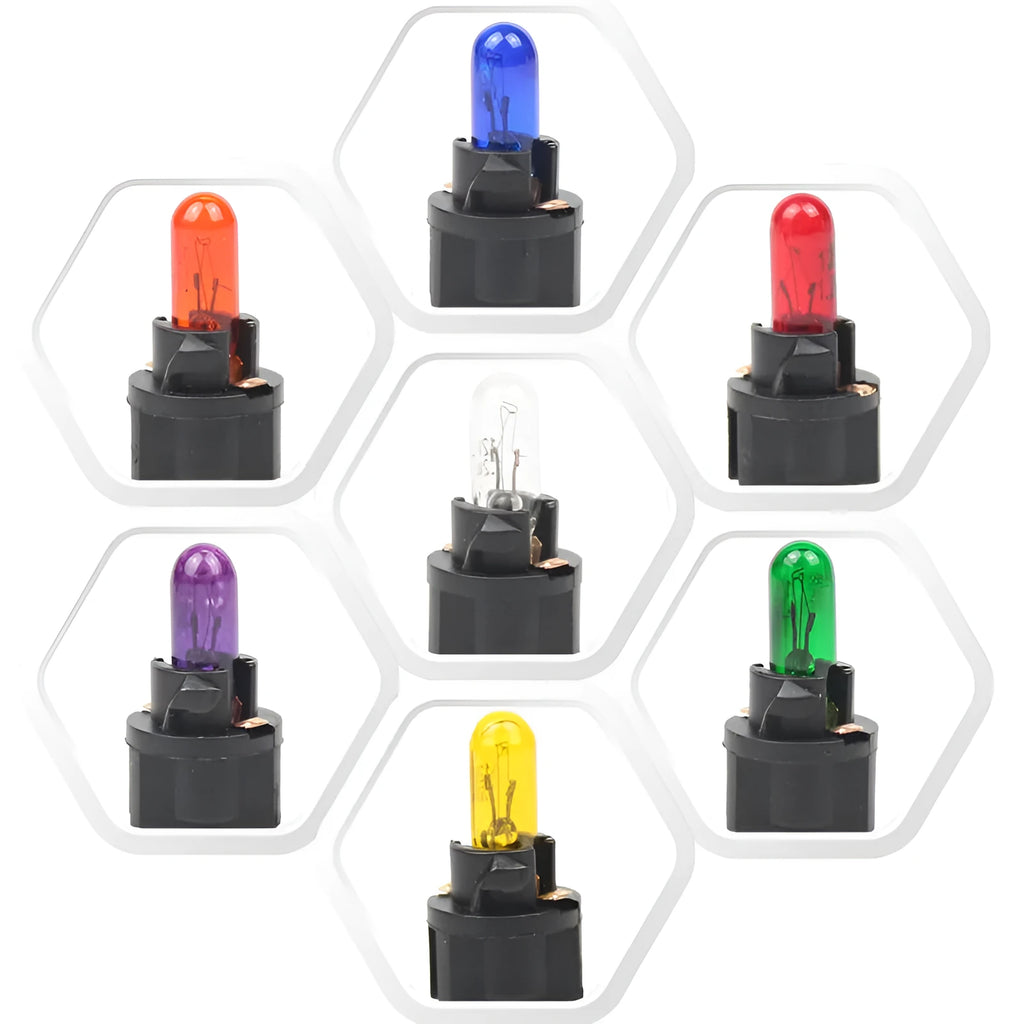 T5 12V 1.2W car bubble meter indicator light bulb with quartz glass construction