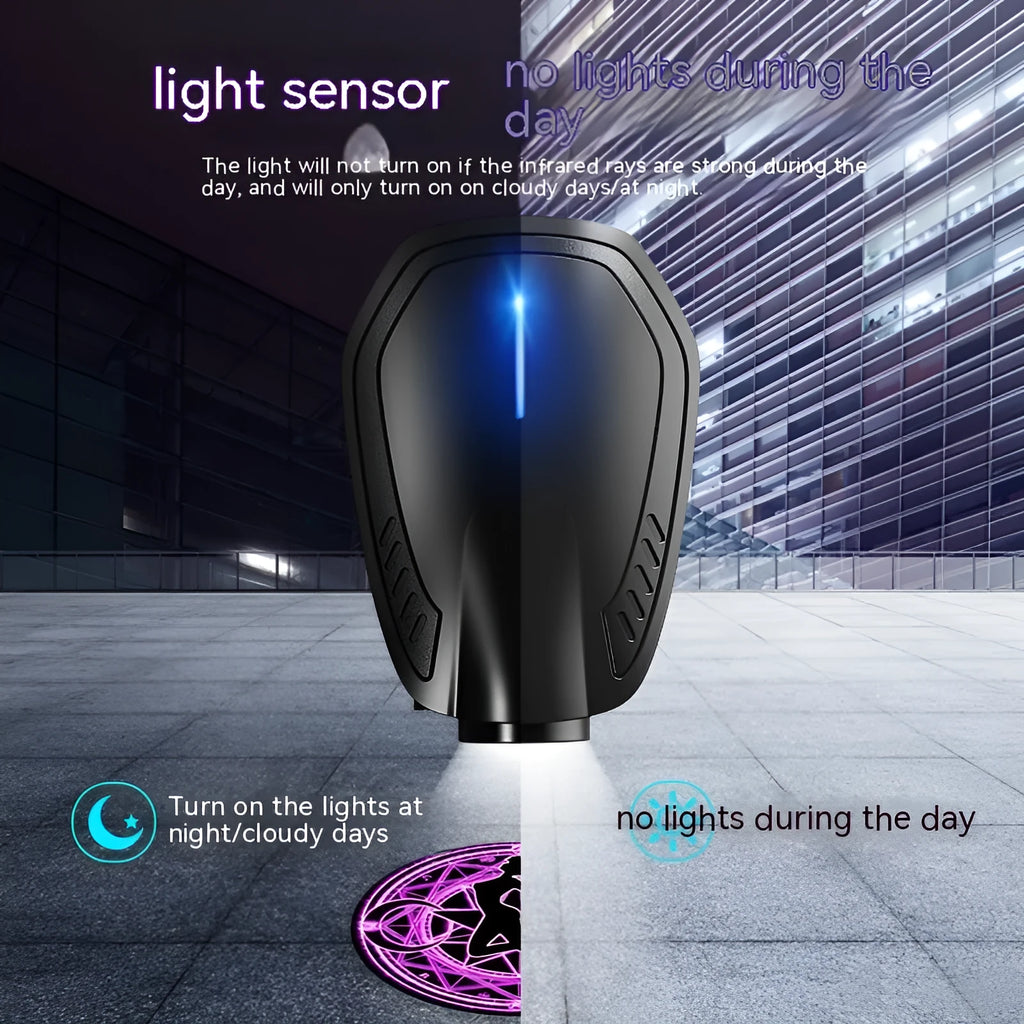 F2 laser courtesy lamp in bright black with ABS electronic components for universal car fit