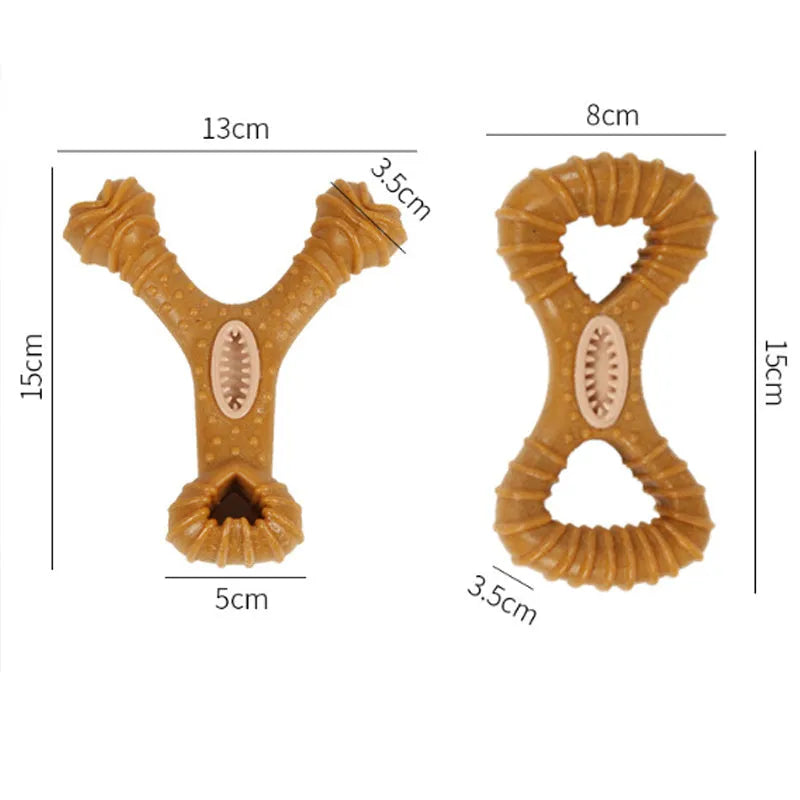 Durable Y-shape and 8-shape dog chew bone toy for teeth cleaning and play