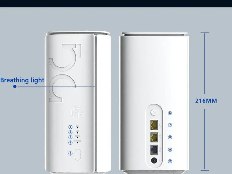 Compact 4G CPE wireless router with data cable and manual package, dimensions 51x30x5mm