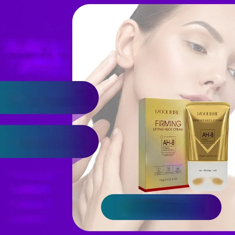Neck moisturising cream with application roller for dry skin care