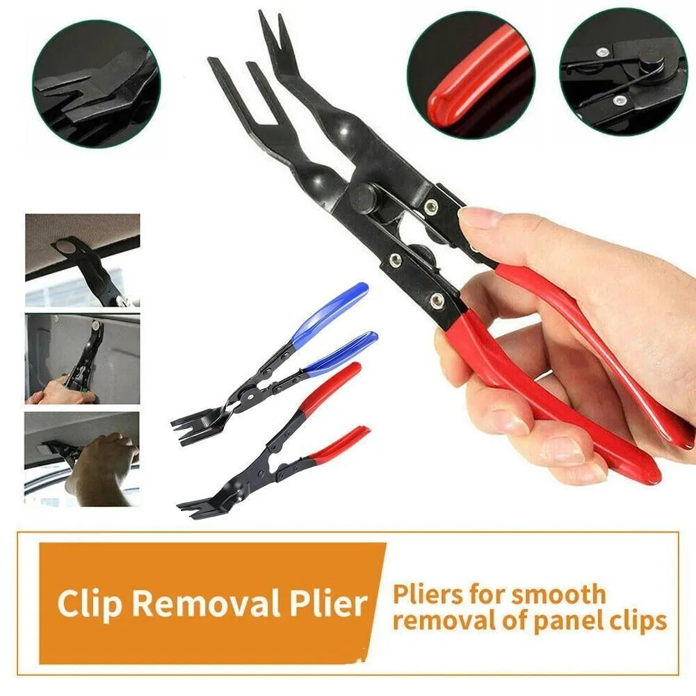 Blue forged steel car panel removal pliers tool measuring 235mm in length.