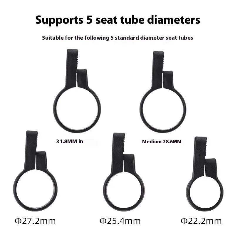 Plastic anti-theft positioning taillight bracket for bicycle seat post with reflective light in red