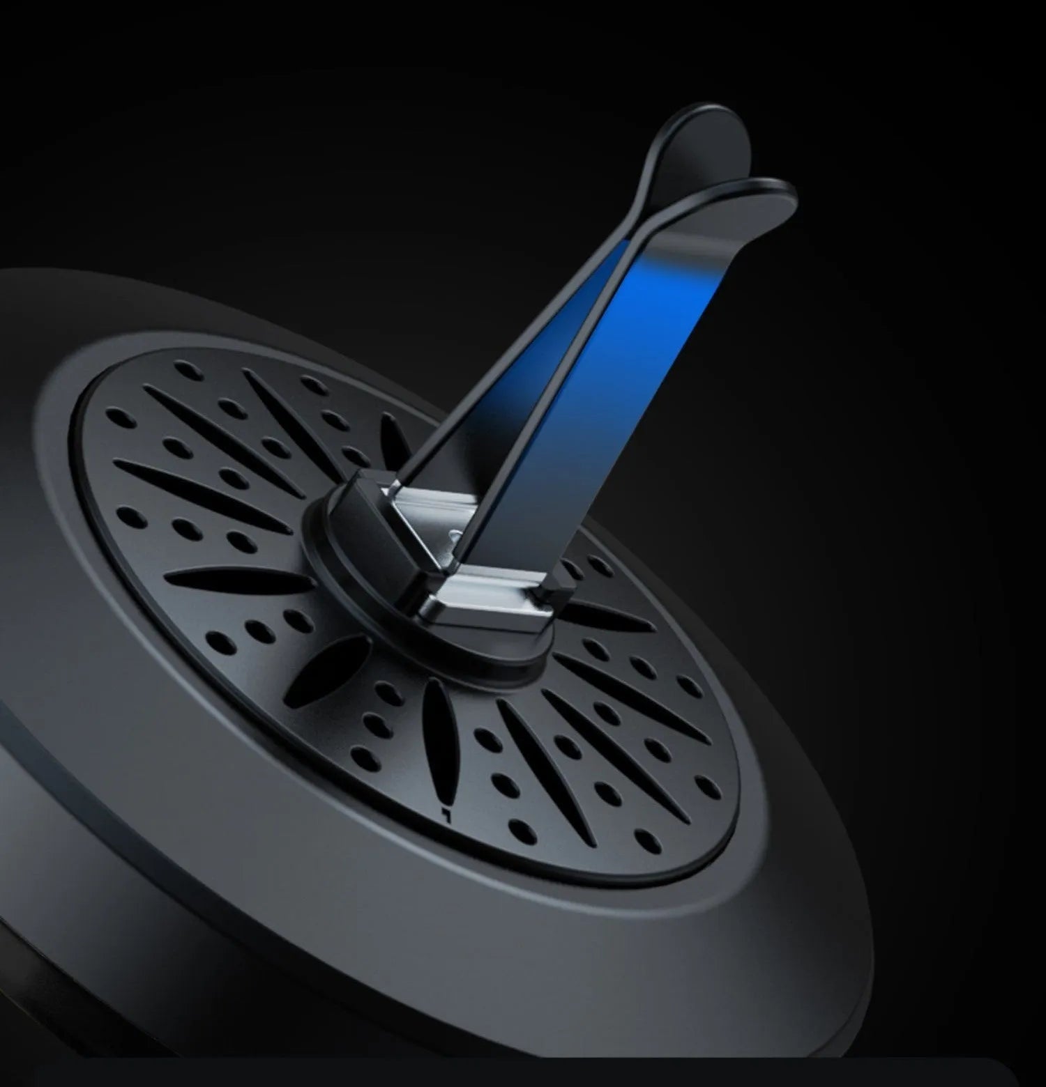 Car air vent aromatherapy diffuser with RGB LED lights mounted on vehicle air outlet
