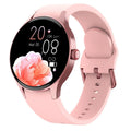 Smart Bluetooth sport watch with circular touchscreen display in black stainless steel case
