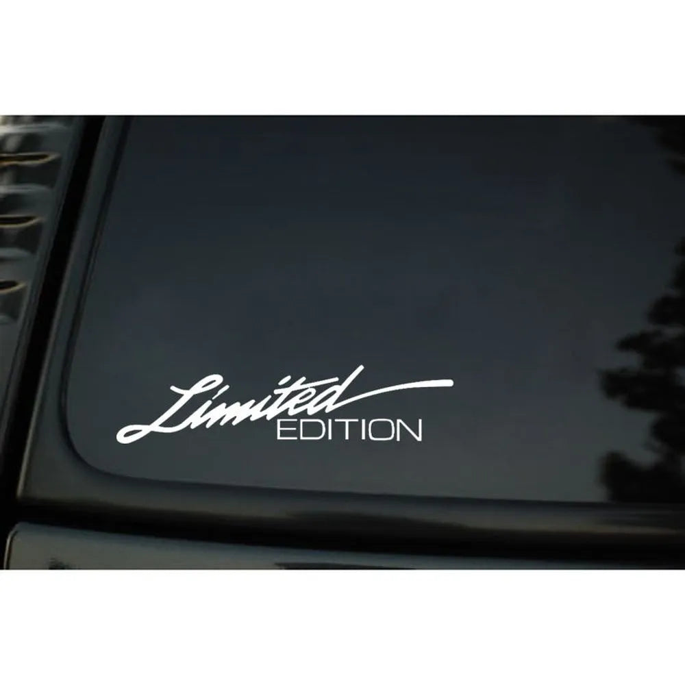 Reflective plastic bumper sticker in British style, showing black, white and colourful options next to a 16cm ruler.
