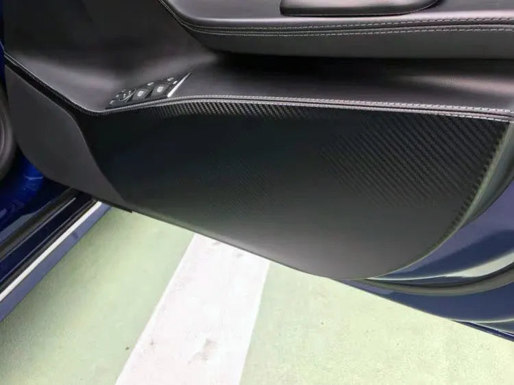 Four pre-cut clear protective films for Tesla Model S front and rear interior door panels.