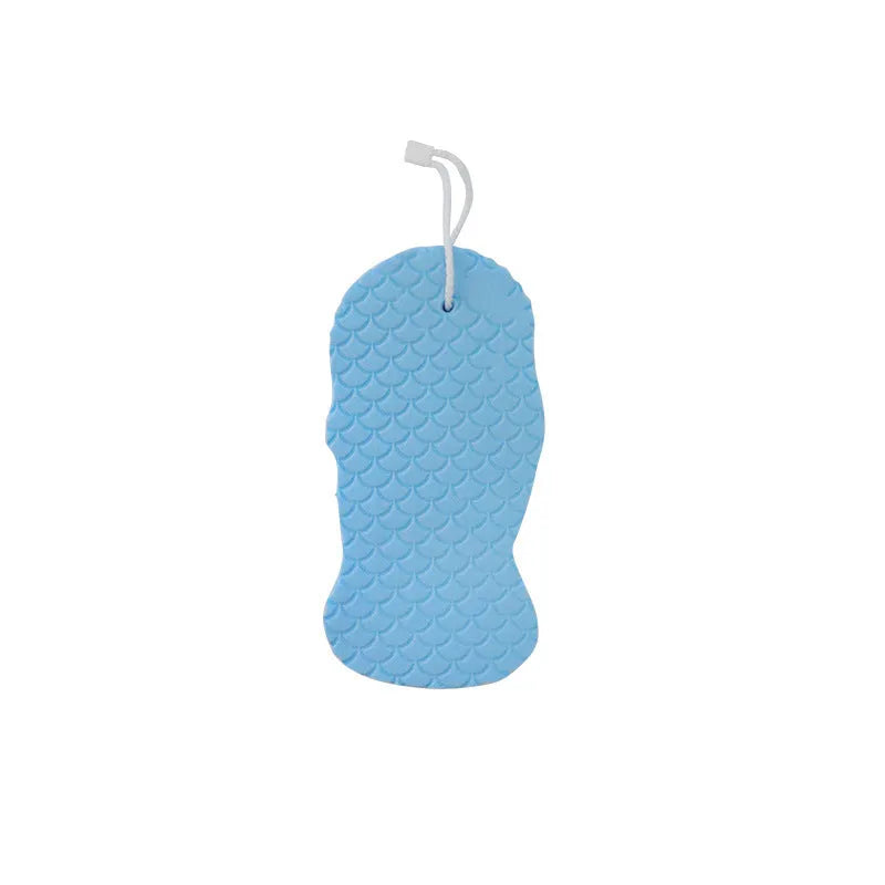 White 3D fish scale pattern bath sponge ball for gentle body exfoliation in the shower