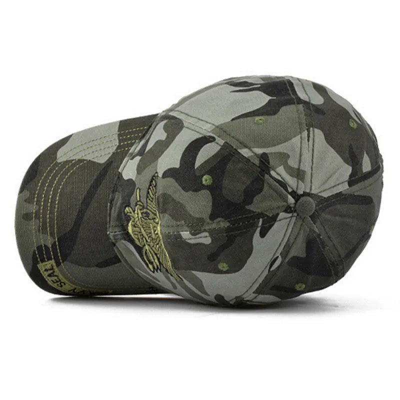 Army tactical baseball cap in green with adjustable strap lightweight polyester cotton blend