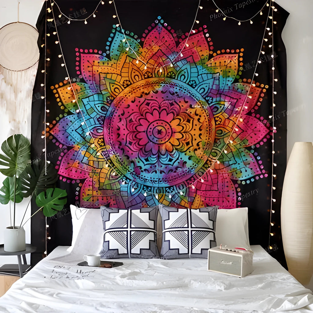 Machine woven plush geometric abstraction tapestry tarpaulin 150x100cm polyester fibre wall hanging