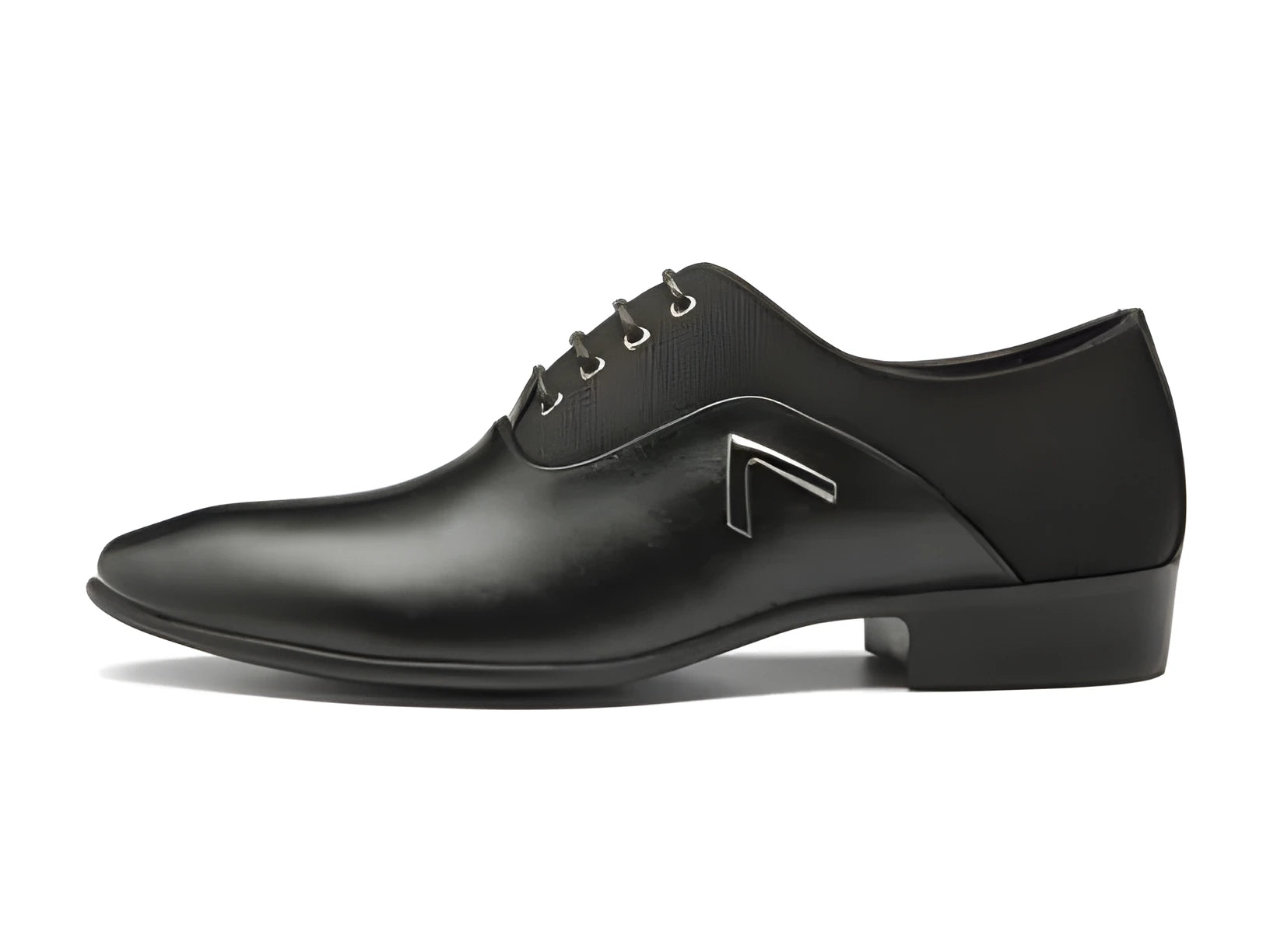 Men's Oxford shoes in artificial PU leather with rubber sole, shown in black, brown, and yellow colour options