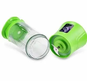 Portable electric fruit juicer handheld smoothie maker USB rechargeable 400ml blue