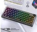 Attack Shark K75 RGB wireless mechanical keyboard with transparent case on a desk