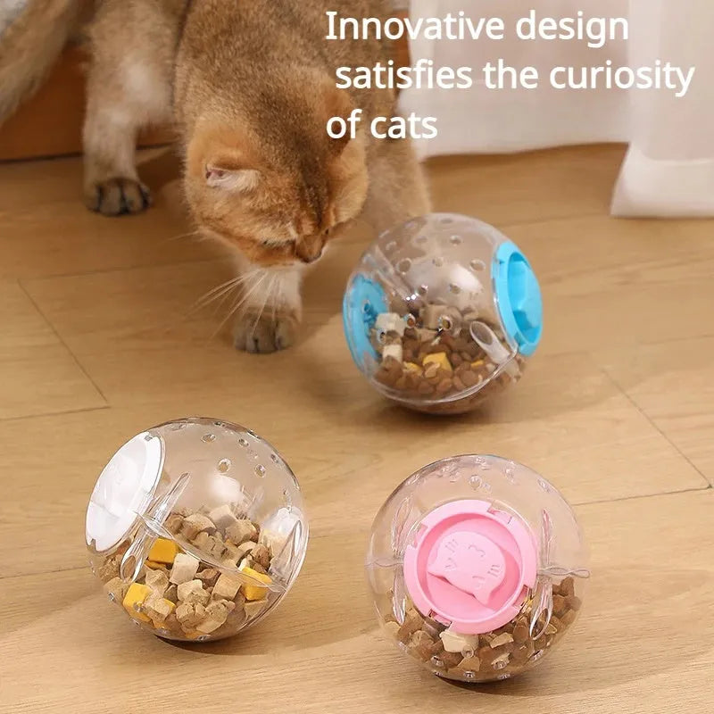 11.5cm slow feeding ball for dogs and cats in blue colour on white background