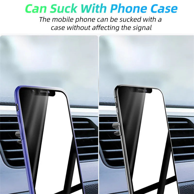 Magnetic car phone holder with fragrance slices attached to car air vent