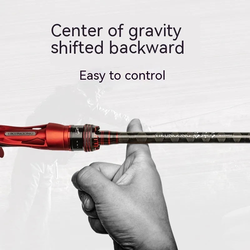 Carbon ultralight fishing rod shown with straight handle and pikestaff grip options in 2.1m and 2.4m lengths.