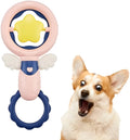 Pink interactive dog toy set for large breeds with chew-resistant squeaky toys and dental cleaning features