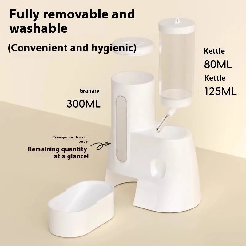 Hamster automatic drinking water feeder kettle in white, blue, or pink colours for Djungarian dwarf hamsters