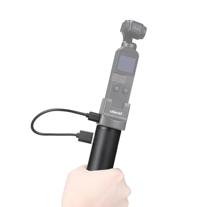 Black aluminium alloy charging treasure handle power bank with integrated grip