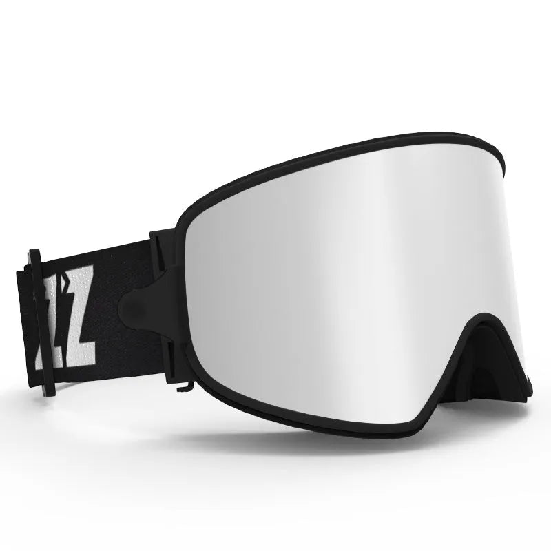 Magnet myopia ski goggles with anti-fog double-layer lens in blue piece colour, designed for prescription glasses