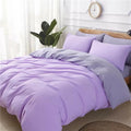 Four-piece polyester bedding set with sheet, quilt cover, and pillowcases in olive colour, modern simple style for 2m bed