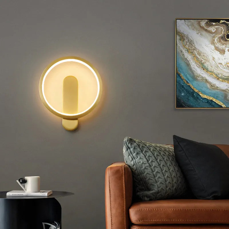 All copper wall lamp gold finish simple creative design 20x4x24cm bedside lighting fixture