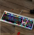Tarantula Defender game mechanical keyboard with RGB backlight and metal panel in silver black colour