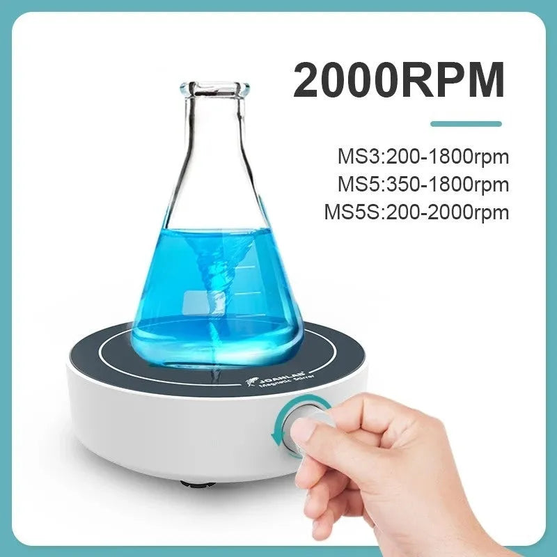 Heating constant temperature digital display magnetic stirrer with plastic body and magnetic stirring bar for laboratory use