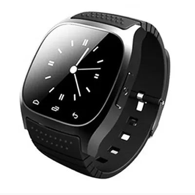 Smart Bluetooth sports watch in black white blue colours with iOS Android compatibility