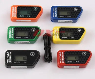 Black waterproof LCD maintenance timer for ATV motorcycle marine and garden equipment servicing