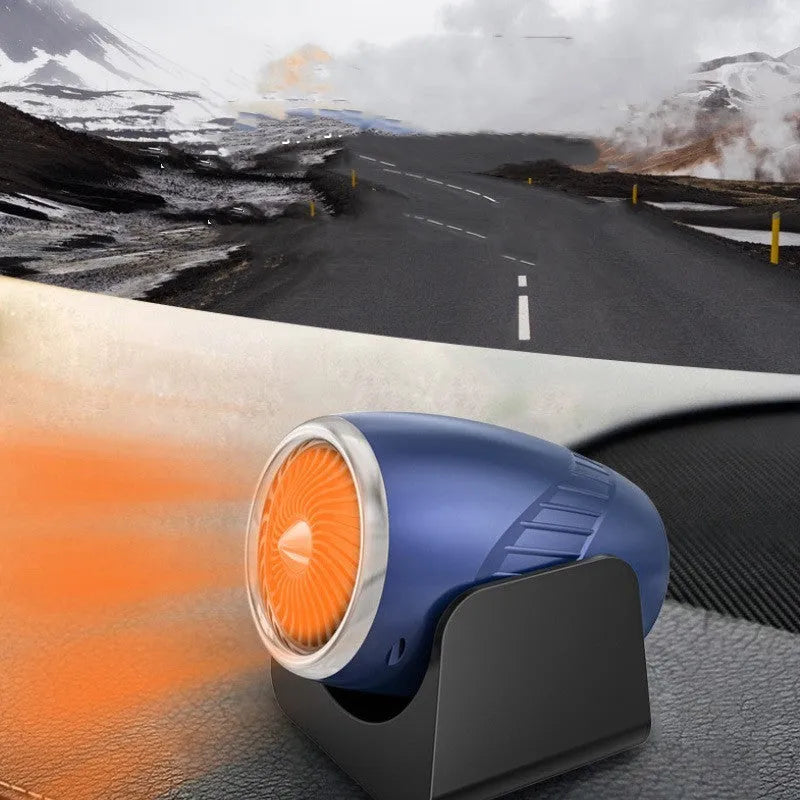 12V car heating fan with large air outlet and 180-degree rotation, navy blue colour
