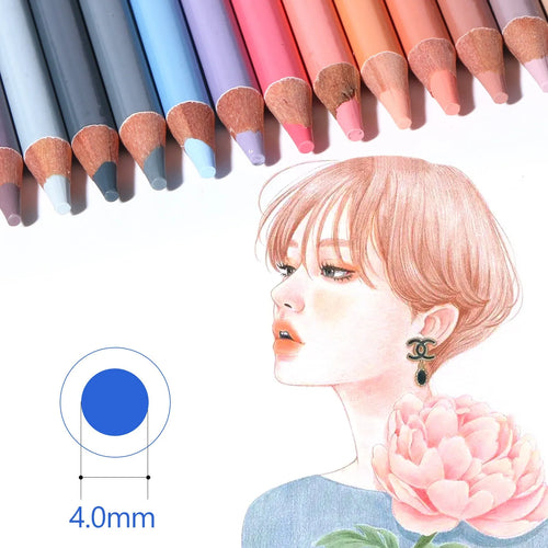 24 skin tone colour pencils in an iron tin case for portrait art projects