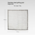 Silver stainless steel large barbecue grill net for outdoor cooking.