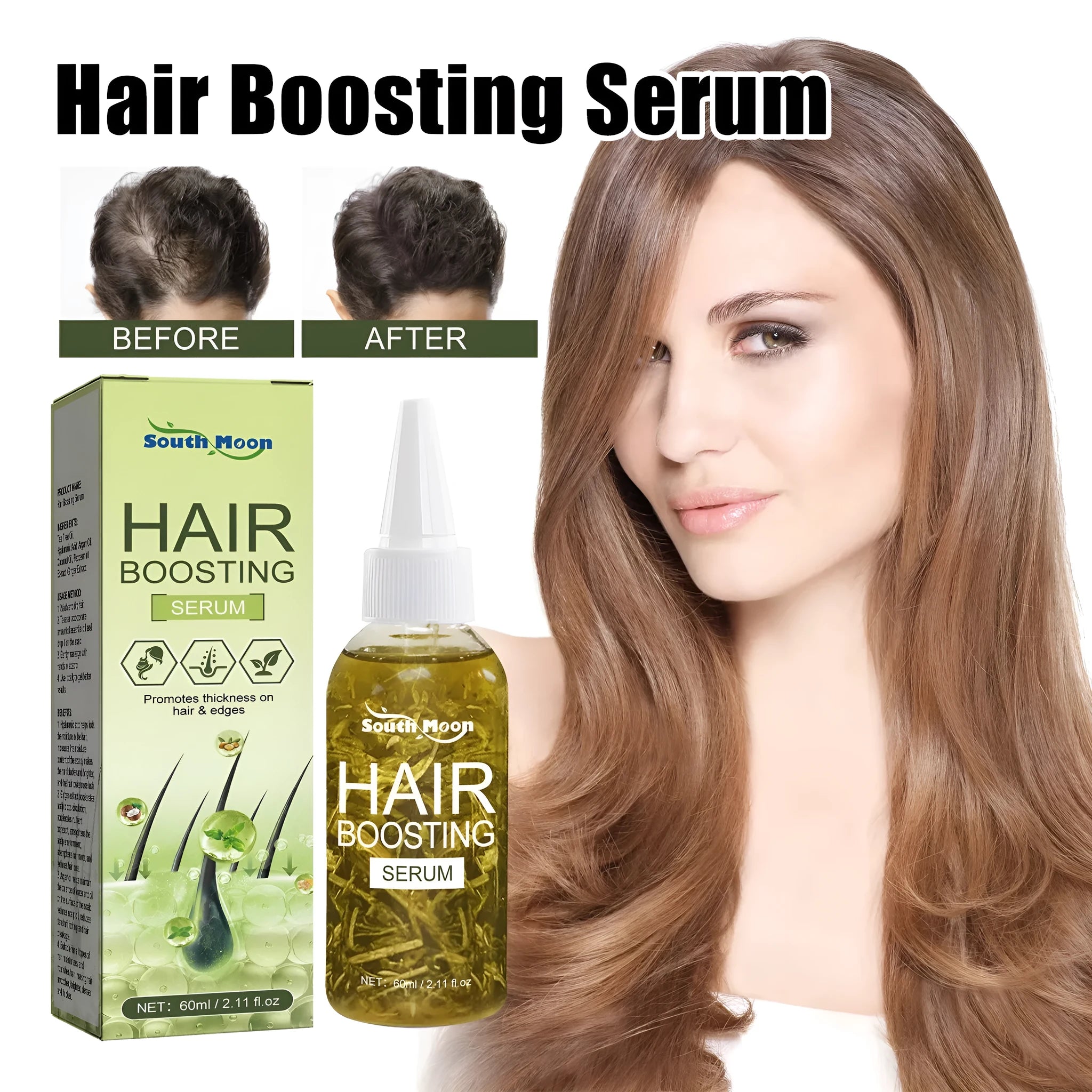 60ml bottle of hair care anti-fall repair essential oil for dry and manic hair.