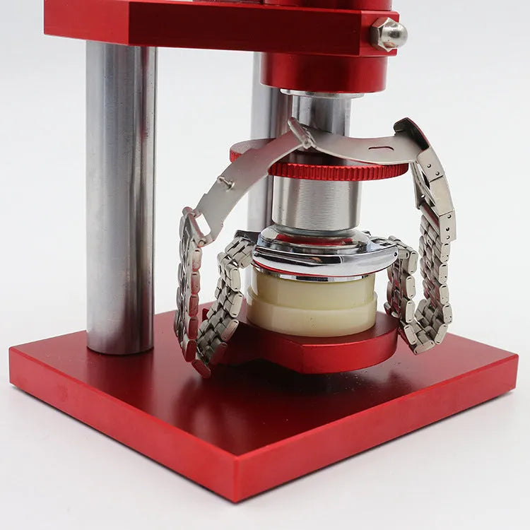 Watch repair spiral cap presser tool with 20 plastic moulds for back cover pressing