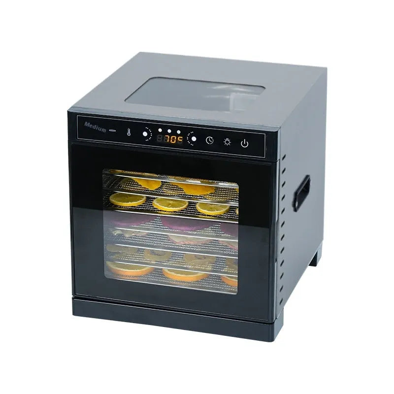 Stainless steel fruit dehydrator machine with visual skylight window and multiple drying trays